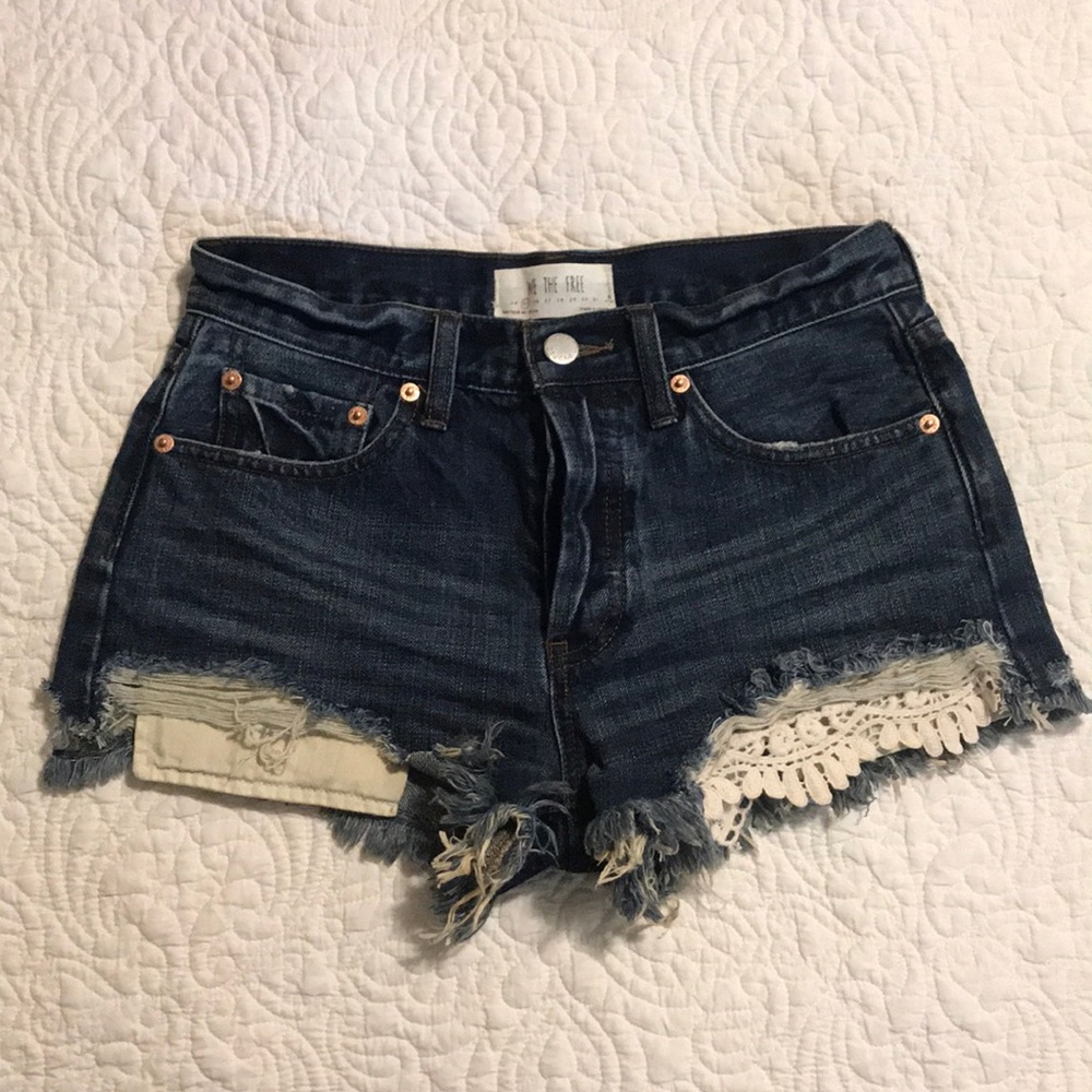 Free People cut off high rise jean shorts